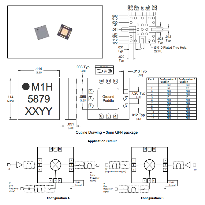 Marki社表面実装タイプ高リニアGaAs MMICミキサ